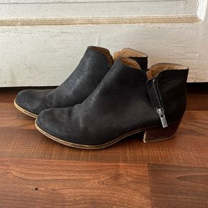 Black leather ankle boots (Lucky Brand)